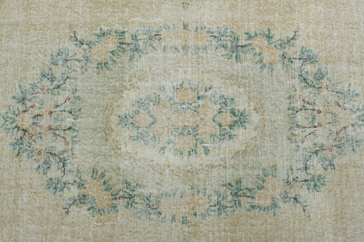 Circlet - Moss Green Vintage Oushak Carpet