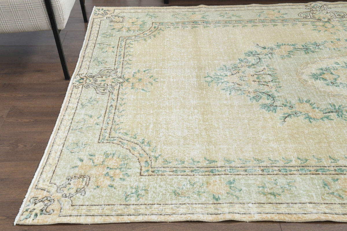 Circlet - Moss Green Vintage Oushak Carpet