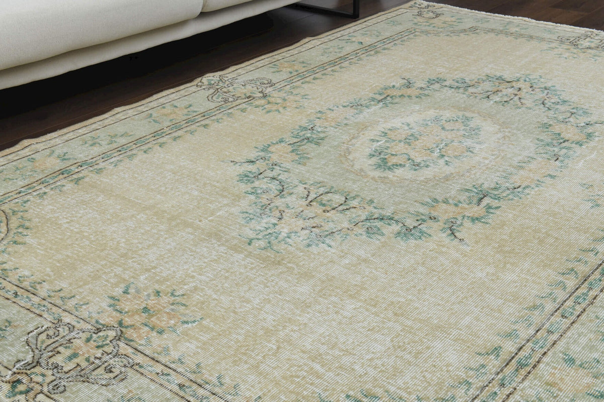 Circlet - Moss Green Vintage Oushak Carpet
