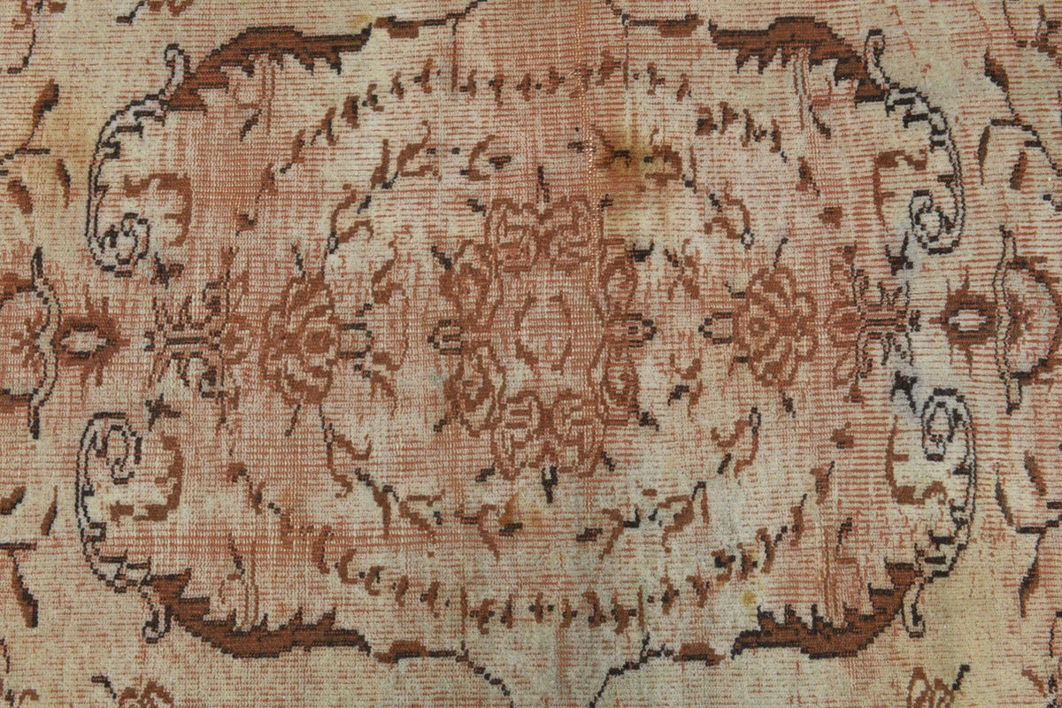 El yapımı vintage halı 150x246 cm oryantal desenli yün - üstten görünüm