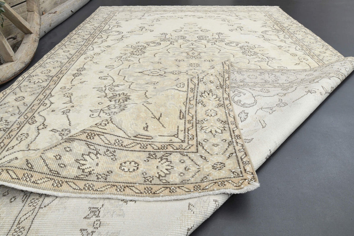 El yapımı vintage halı 183x305 cm oryantal desenli yün - desen detayı