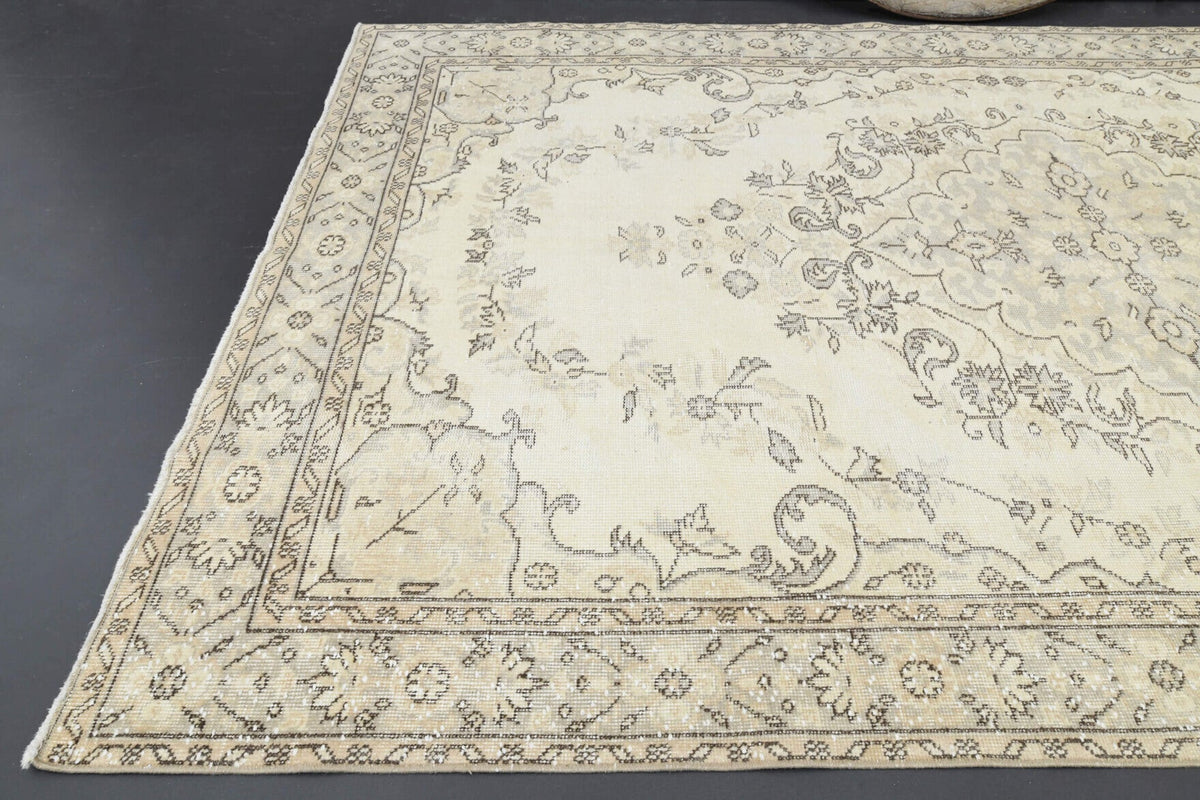 El yapımı vintage halı 183x305 cm oryantal desenli yün - mekan görünümü
