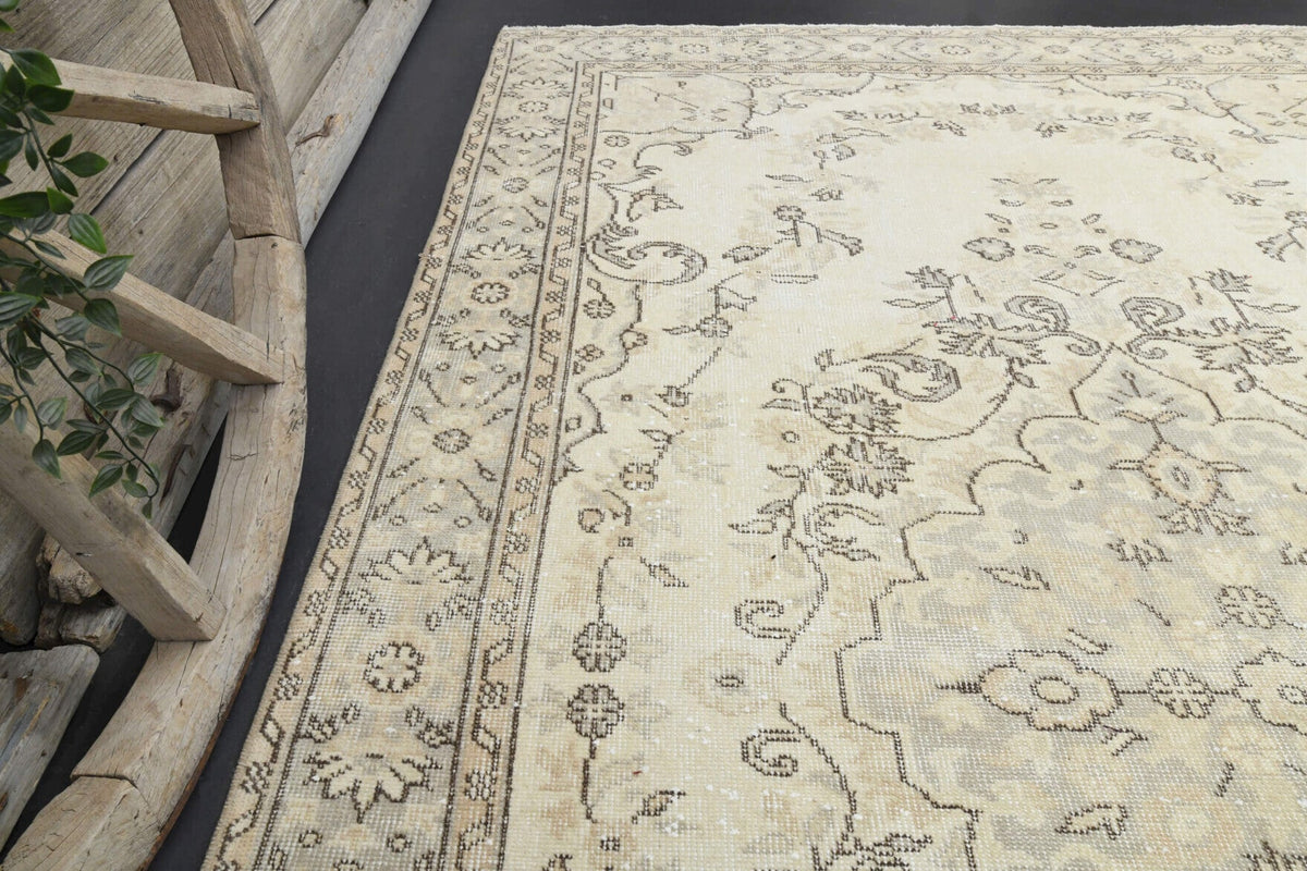El yapımı vintage halı 183x305 cm oryantal desenli yün - farklı açıdan görünüm