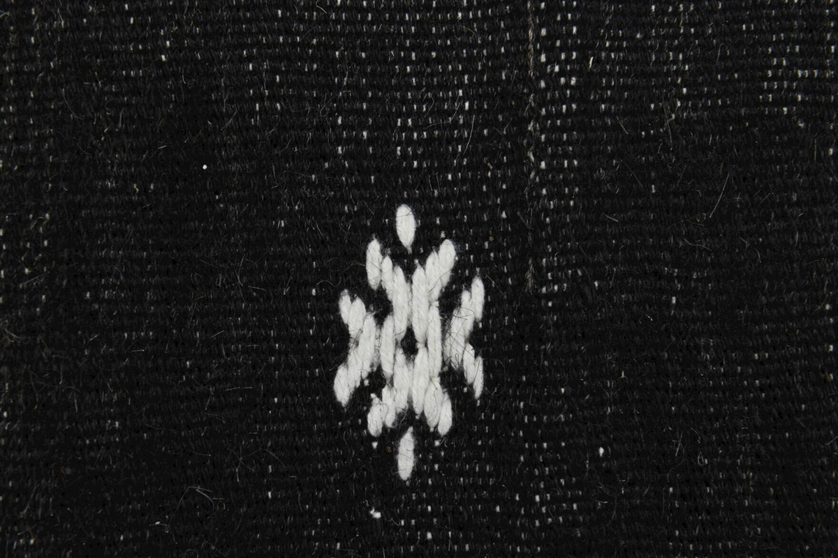 Handmade Flatweave Solid Black Area Rug