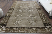 El yapımı vintage halı 208x368 cm oryantal desenli yün - detay görünümü