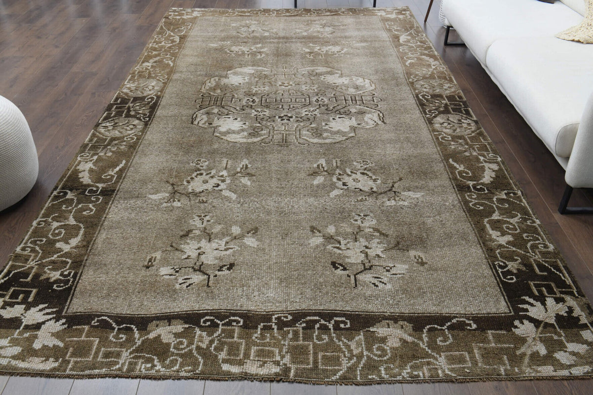 Handmade Vintage Oushak Area Rug