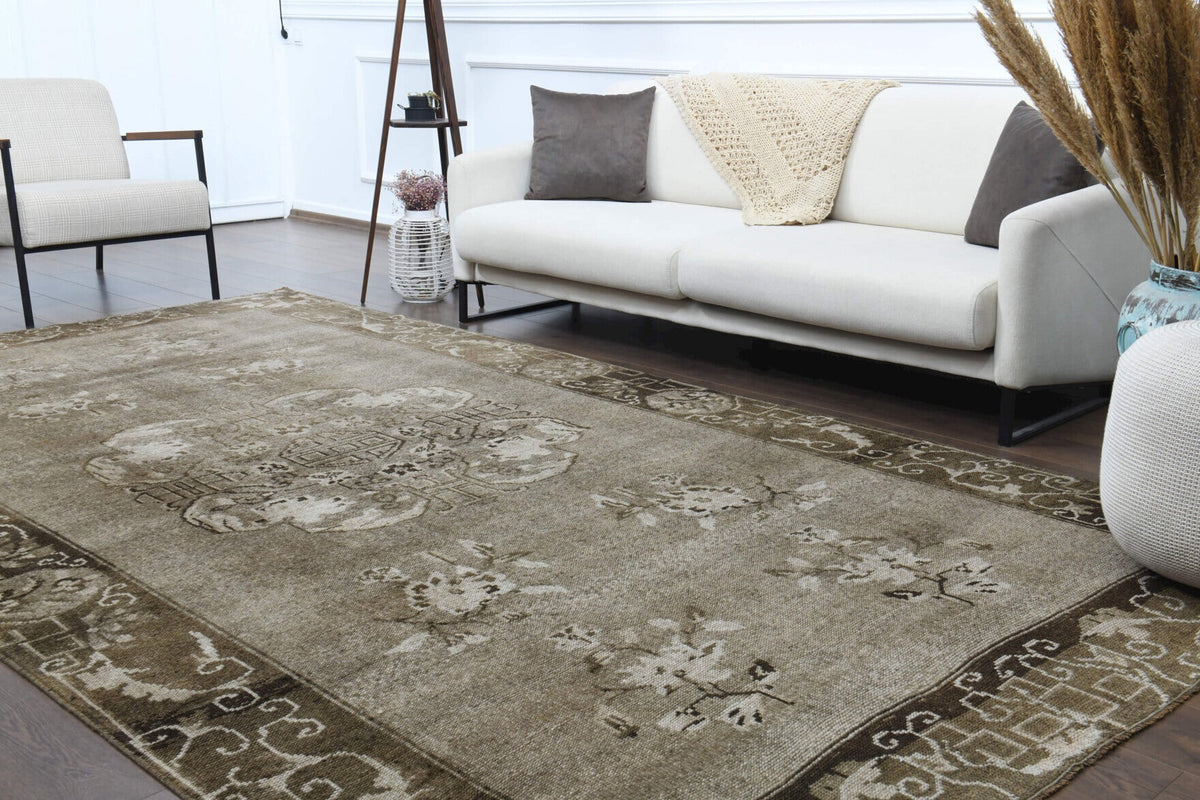 Handmade Vintage Oushak Area Rug