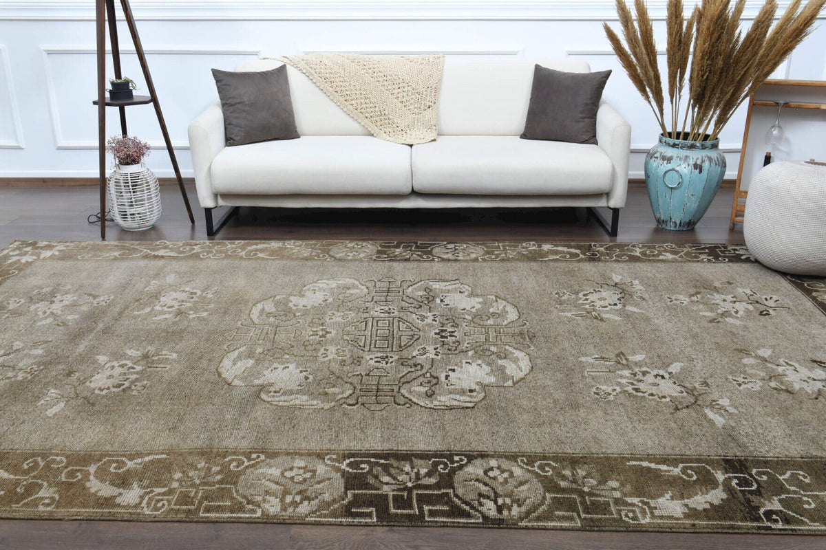 Handmade Vintage Oushak Area Rug