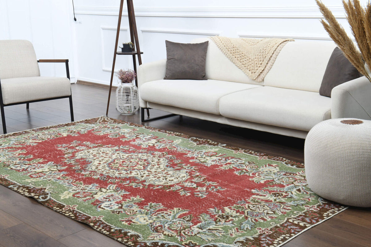 El yapımı vintage halı 165x287 cm oryantal desenli yün - farklı açıdan görünüm