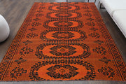 El yapımı vintage halı 185x272 cm oryantal desenli yün - detay görünümü
