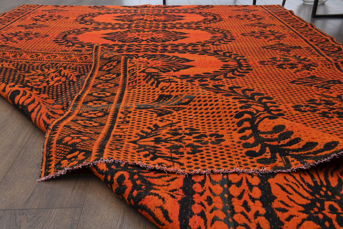 El yapımı vintage halı 185x272 cm oryantal desenli yün