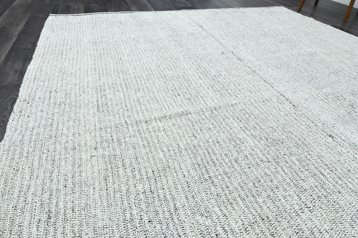 El yapımı vintage halı 218x290 cm düz desenli yün - desen detayı