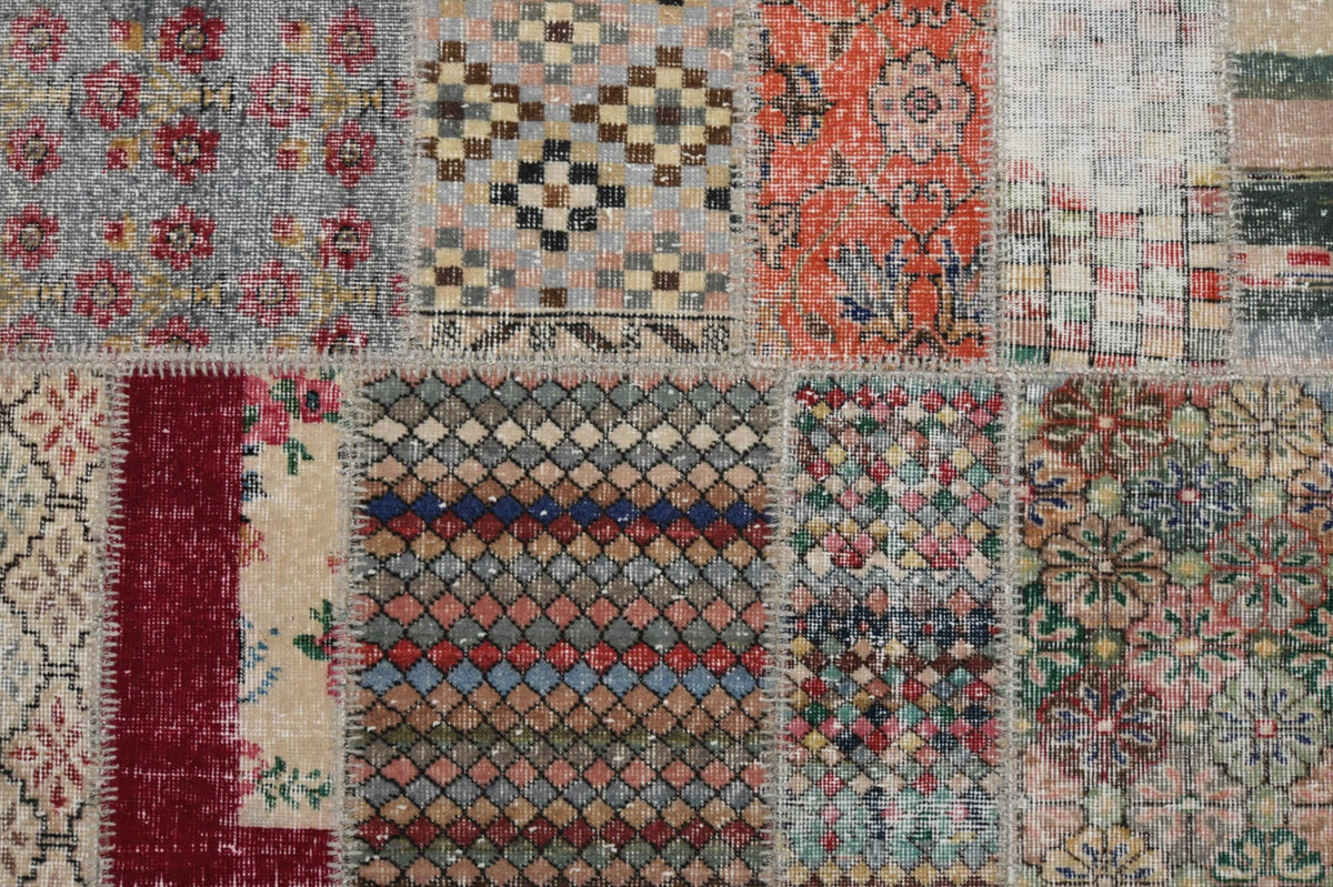 El yapımı vintage halı 198x300 cm oryantal desenli yün - üstten görünüm