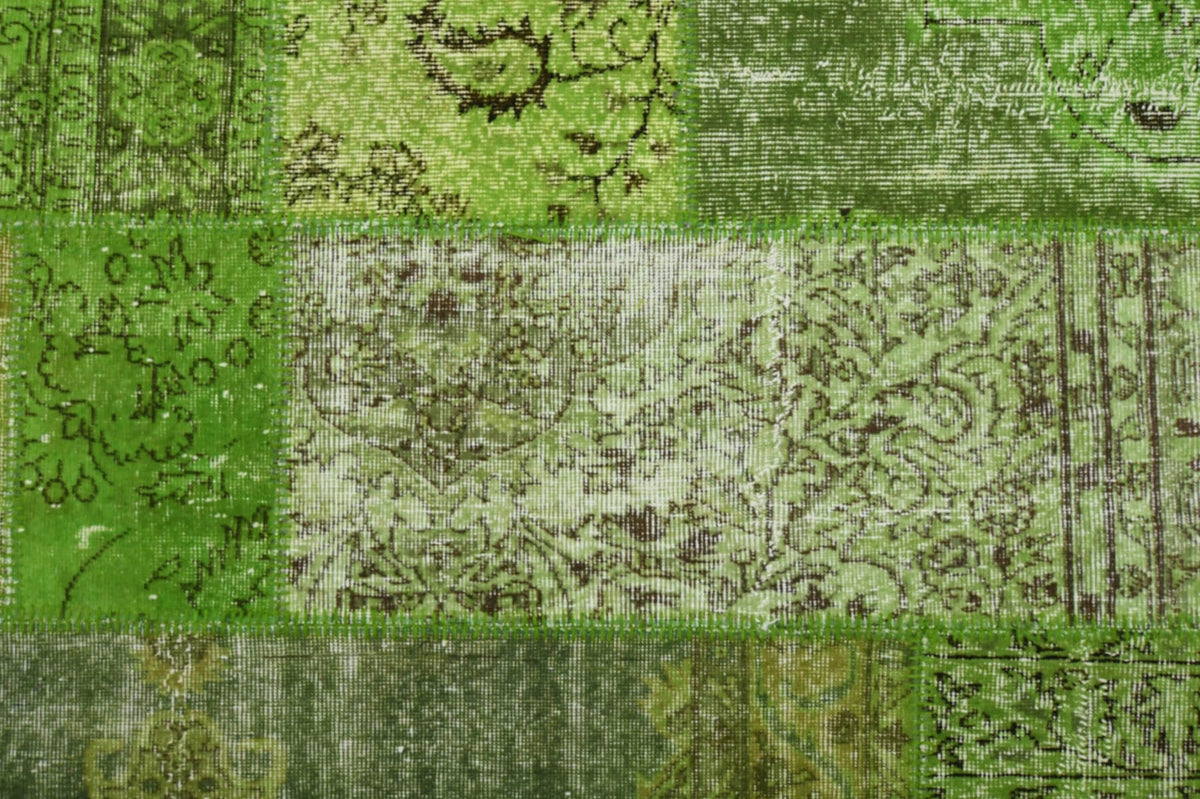 Moss Green Area Patchwork Rug