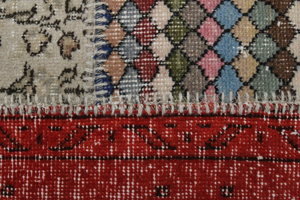 El yapımı vintage halı 201x300 cm düz desenli yün - açık alan görünümü