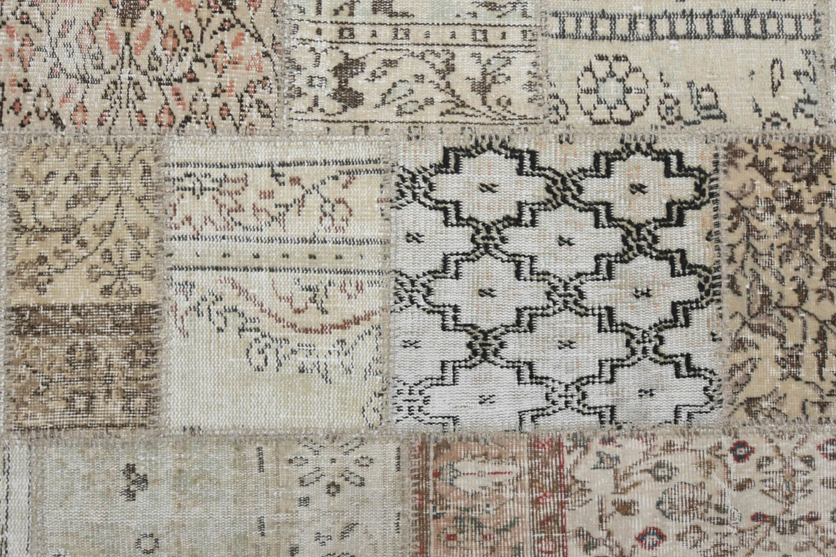 El yapımı vintage halı 201x300 cm oryantal desenli yün - üstten görünüm