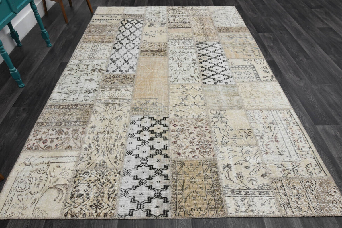 Vintage Cream Area Patchwork Rug
