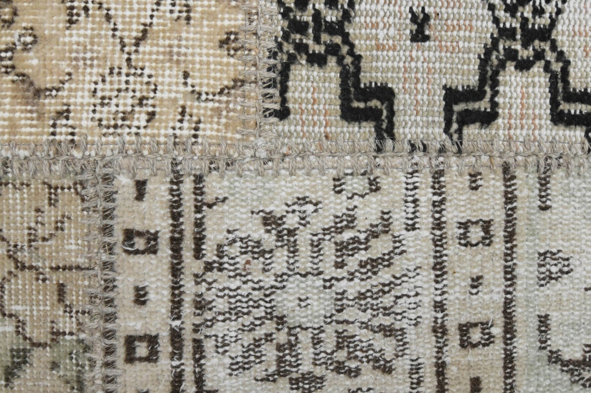 El yapımı vintage halı 201x302 cm oryantal desenli yün - açık alan görünümü
