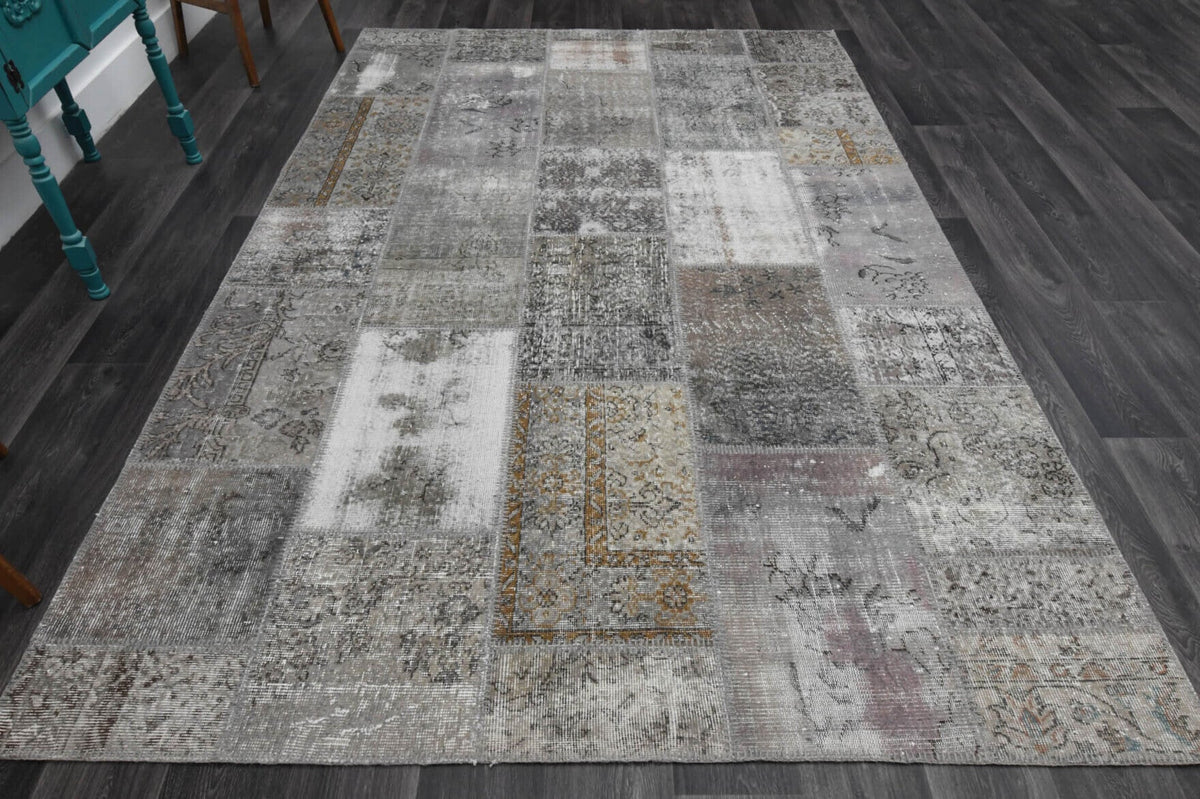 Handmade Patchwork Grey Area Rug