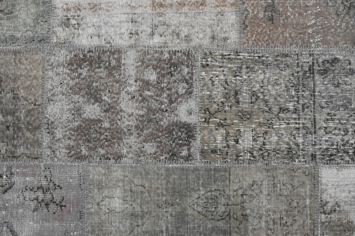 El yapımı vintage halı 201x307 cm düz desenli yün - üstten görünüm