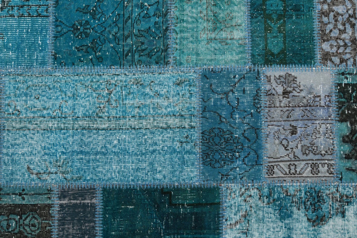 El yapımı vintage halı 201x249 cm düz desenli yün - üstten görünüm