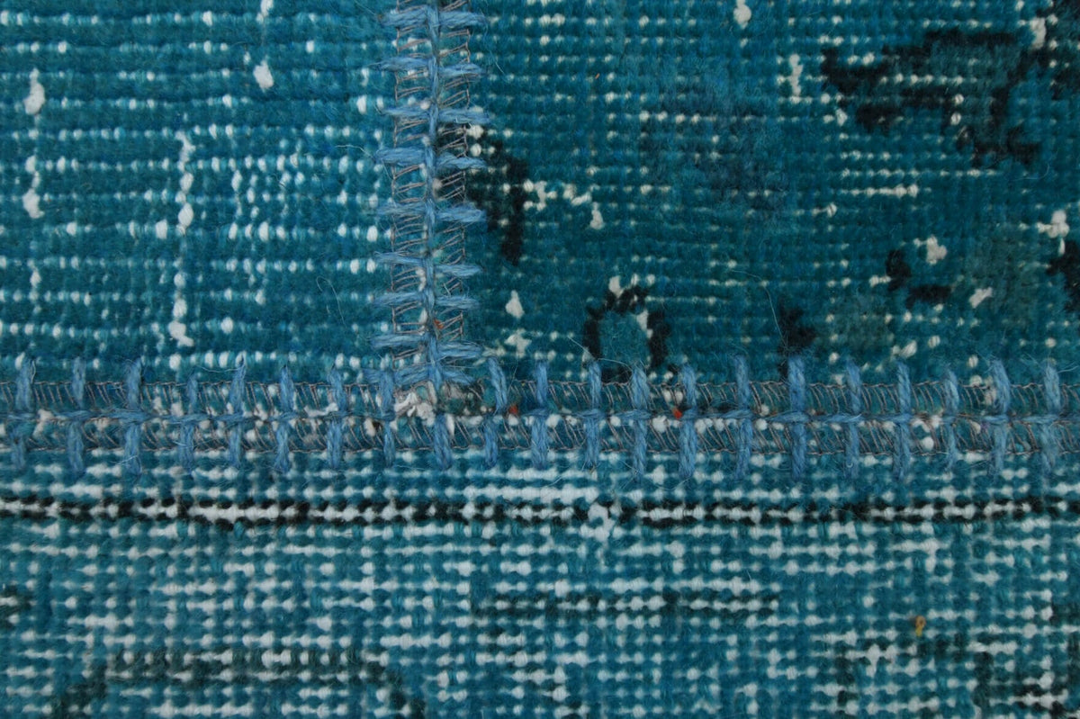 El yapımı vintage halı 201x249 cm düz desenli yün - açık alan görünümü