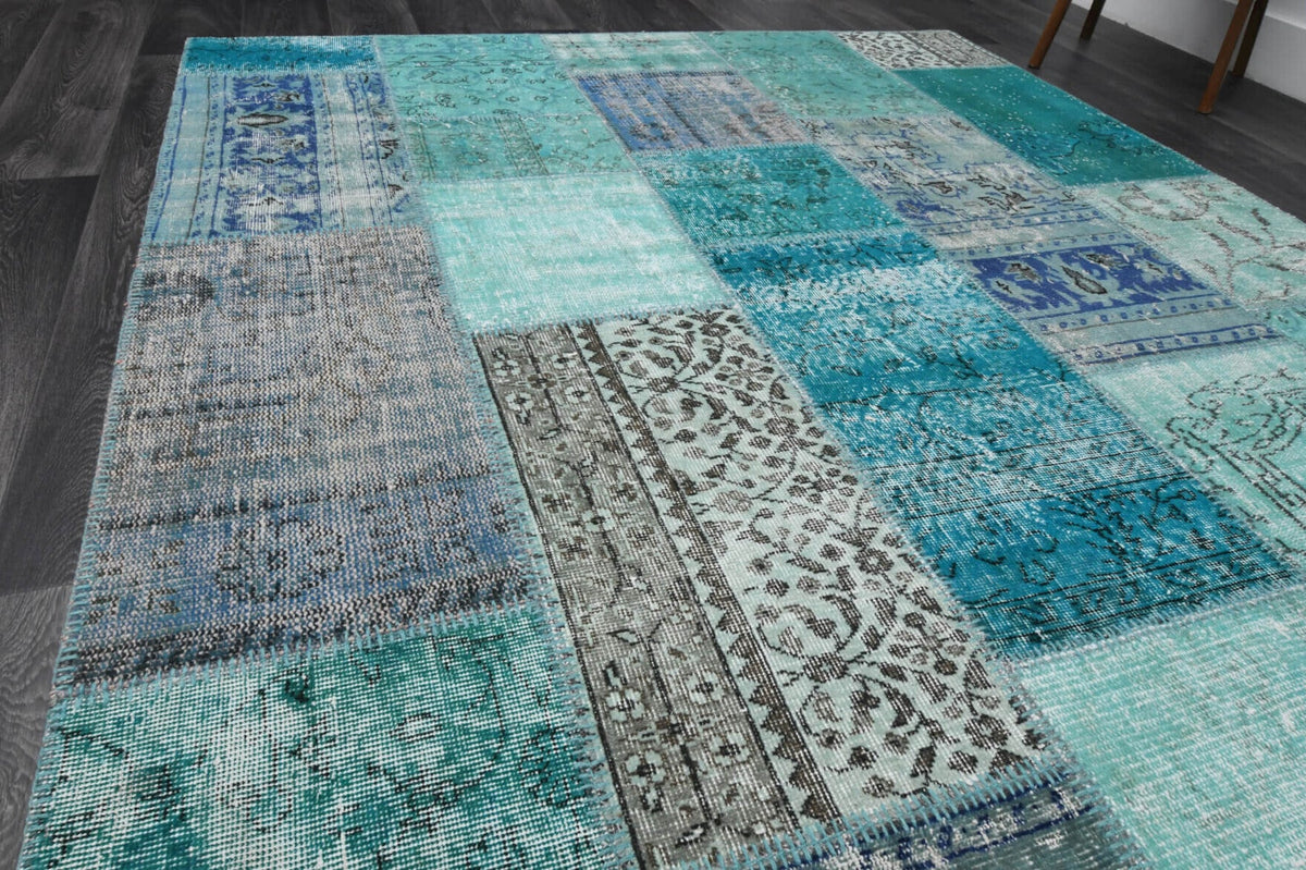 El yapımı vintage halı 201x300 cm oryantal desenli yün - desen detayı