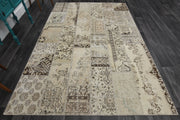 El yapımı vintage halı 203x300 cm oryantal desenli yün - detay görünümü