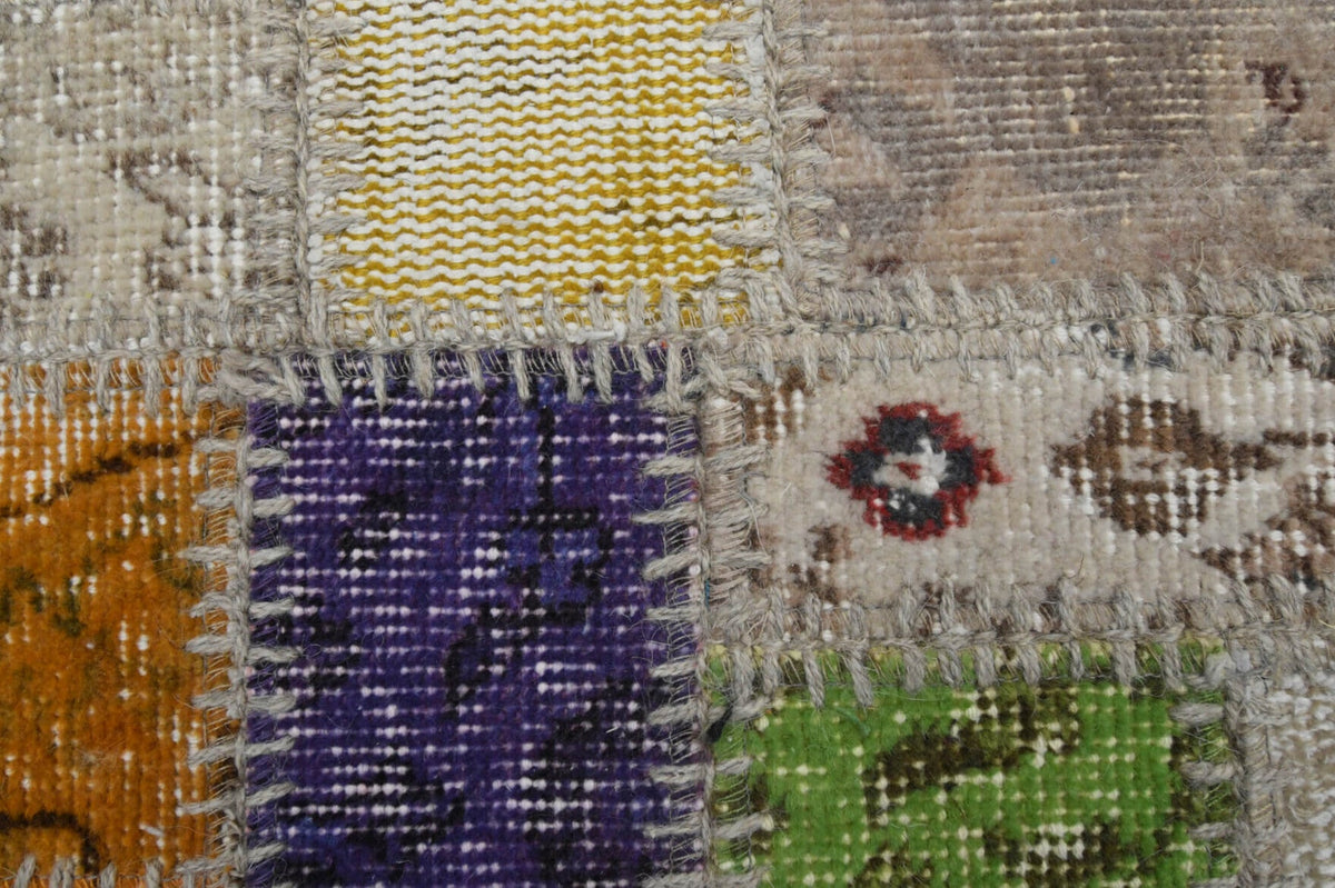 El yapımı vintage halı 203x302 cm düz desenli yün - açık alan görünümü