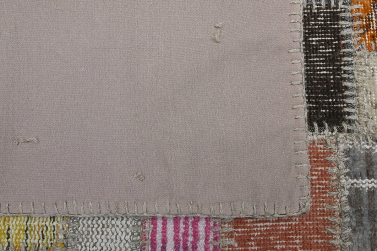El yapımı vintage halı 203x302 cm düz desenli yün - farklı açıdan görünüm