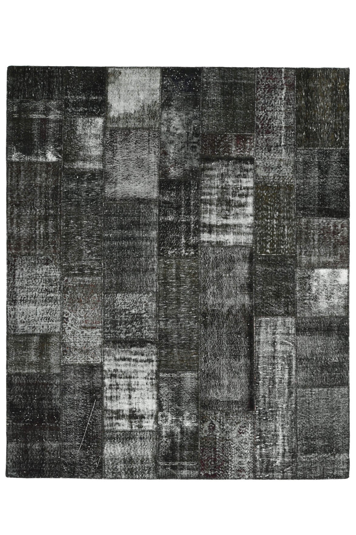 Handmade Vintage Black Patchwork Area Rug