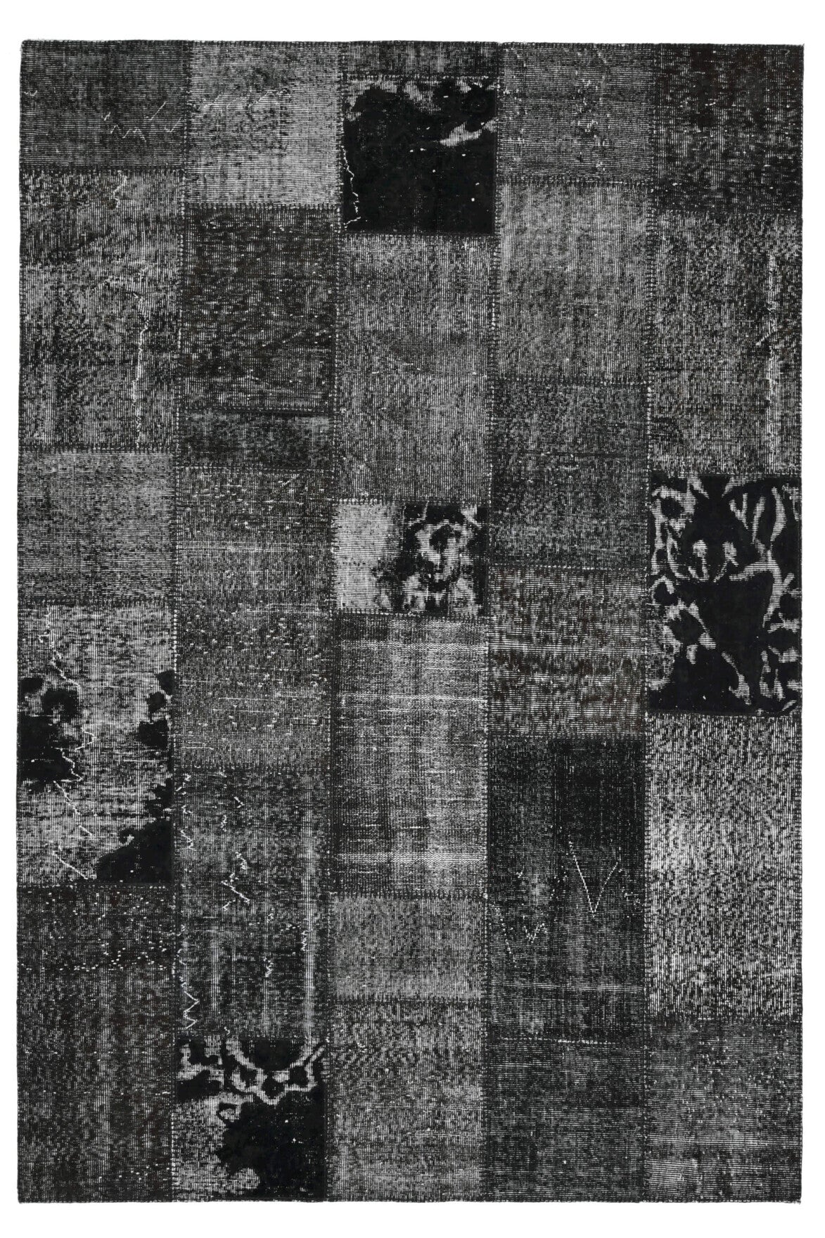 El yapımı vintage halı 201x300 cm düz desenli yün - detay görünümü