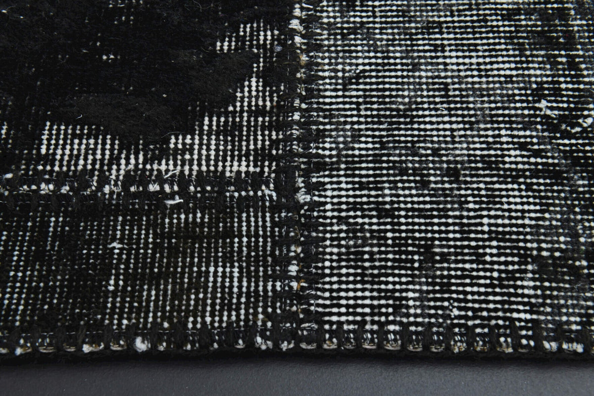 El yapımı vintage halı 201x300 cm düz desenli yün - yakın çekim doku detayı