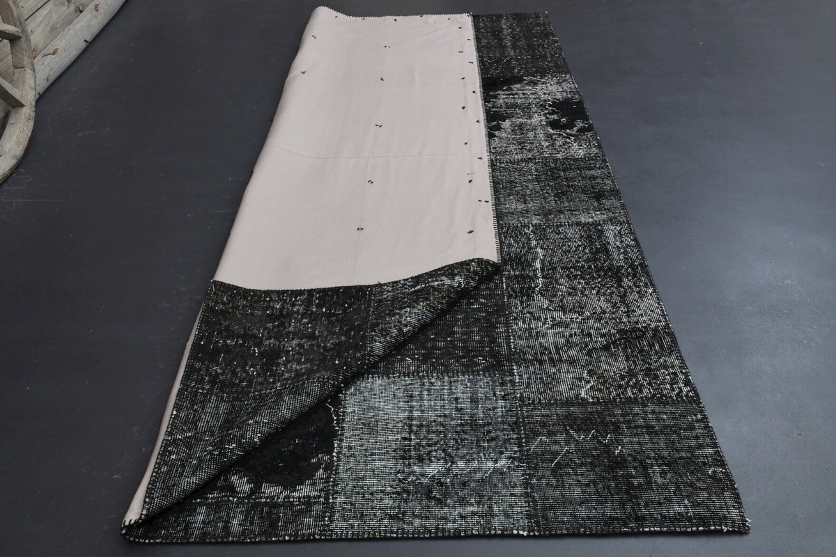 El yapımı vintage halı 201x300 cm düz desenli yün