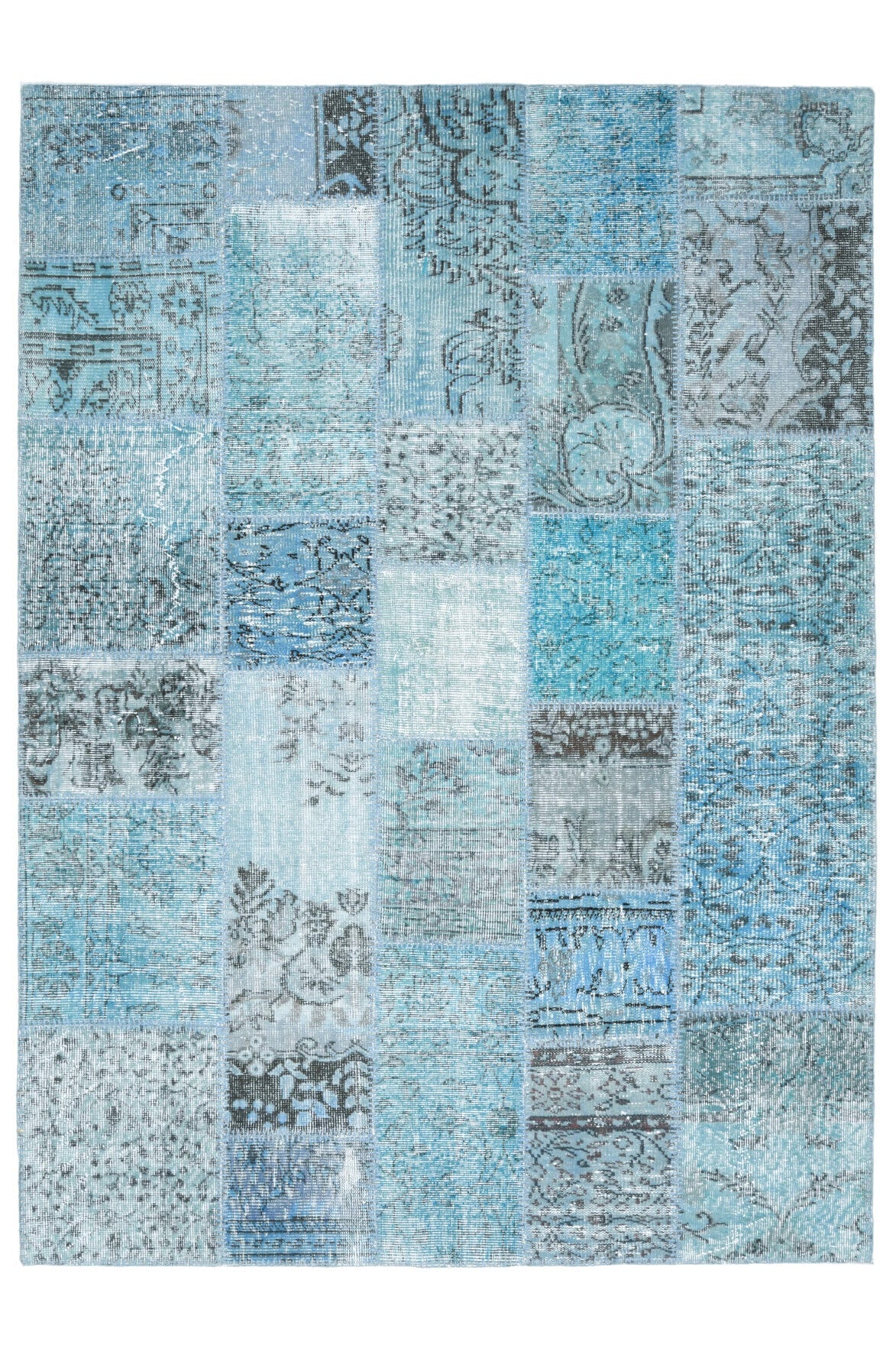 El yapımı vintage halı 170x239 cm düz desenli yün - detay görünümü
