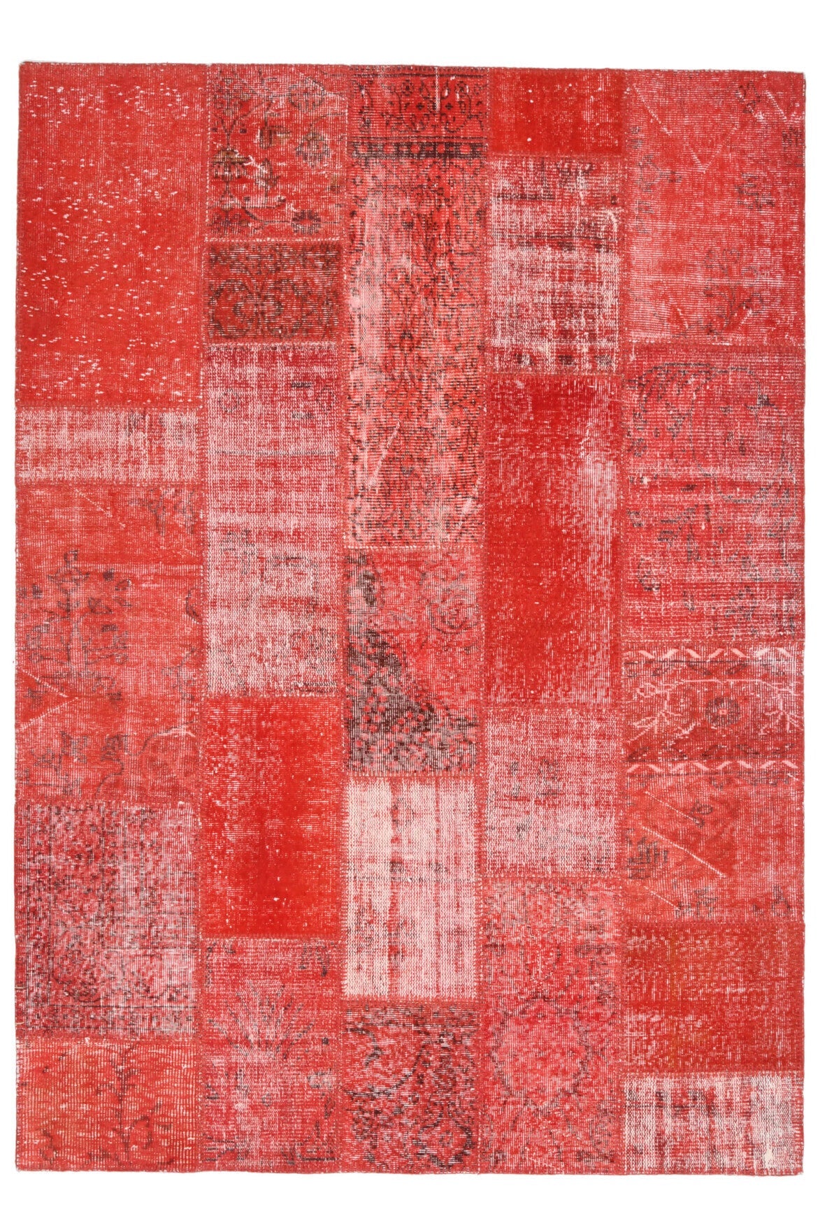 El yapımı vintage halı 170x244 cm düz desenli yün - detay görünümü