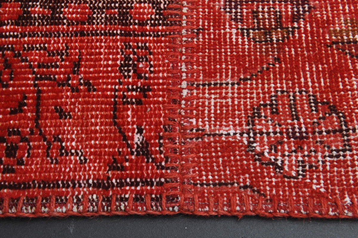 El yapımı vintage halı 170x244 cm düz desenli yün - yakın çekim doku detayı