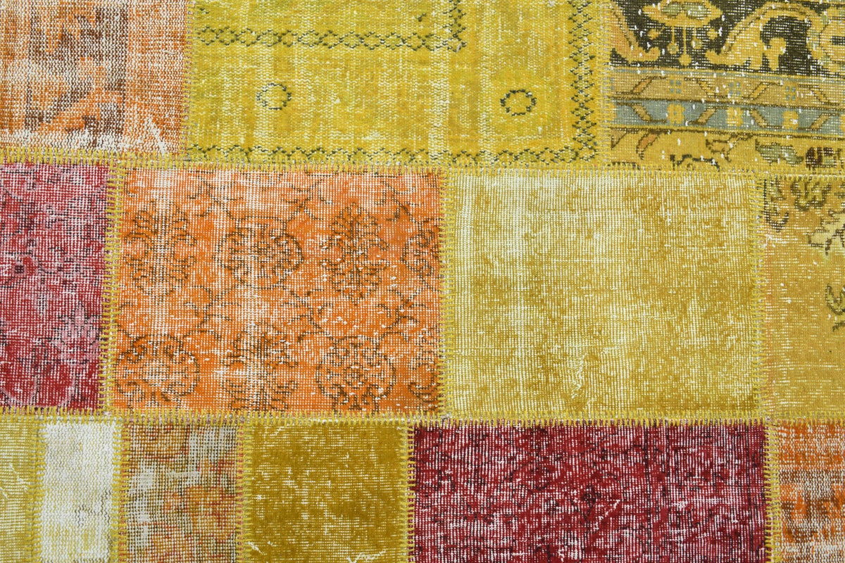 El yapımı vintage halı 203x292 cm düz desenli yün - mekan görünümü