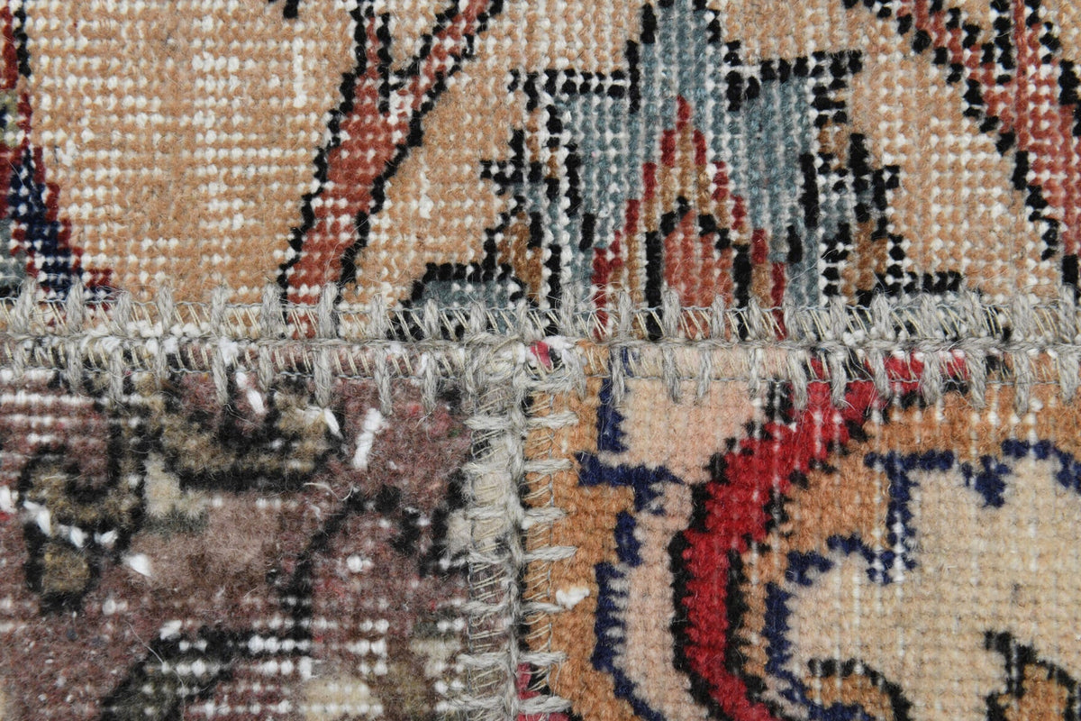 El yapımı vintage halı 201x310 cm düz desenli yün - açık alan görünümü