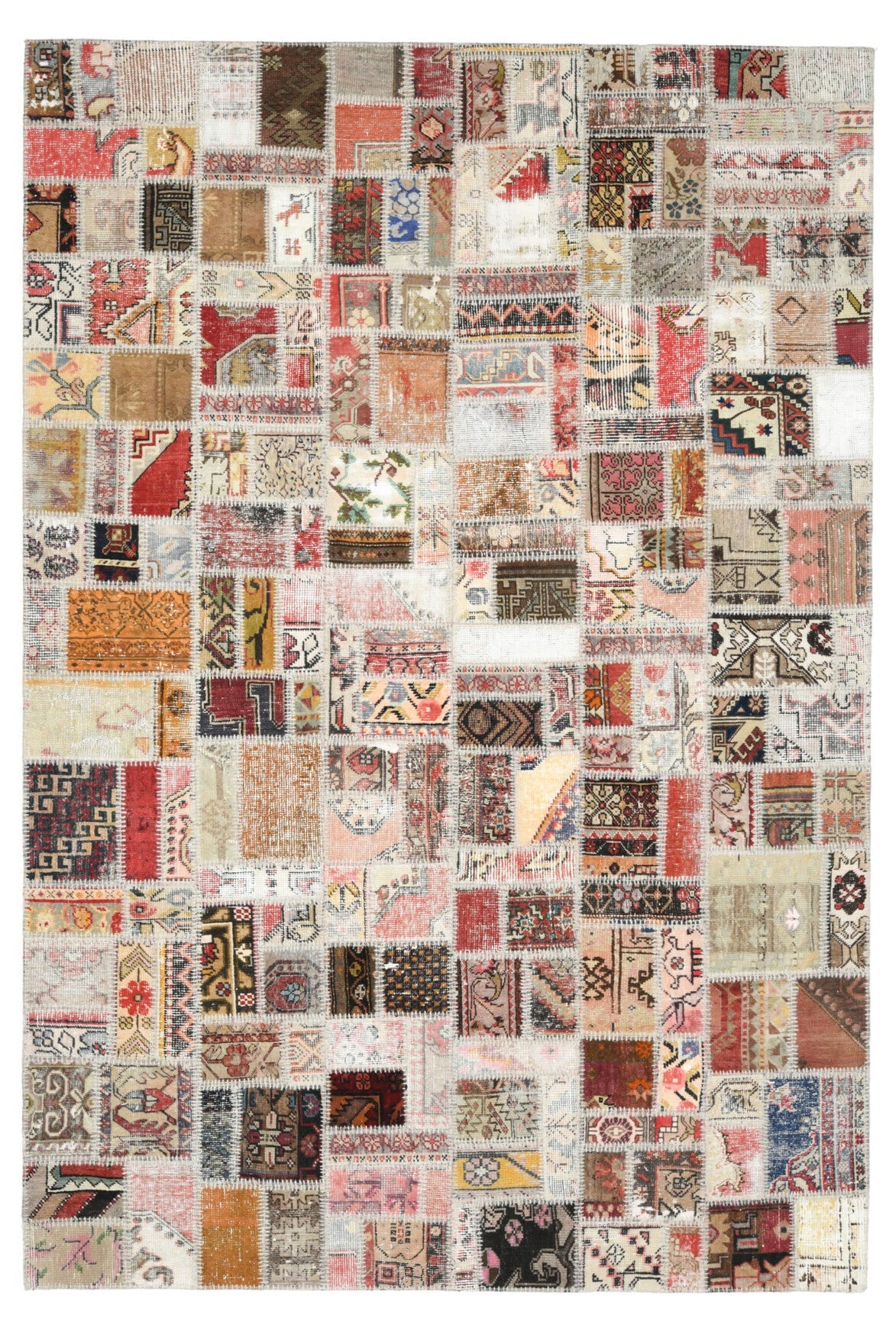 Vintage Brown Shades Area Patchwork Rug
