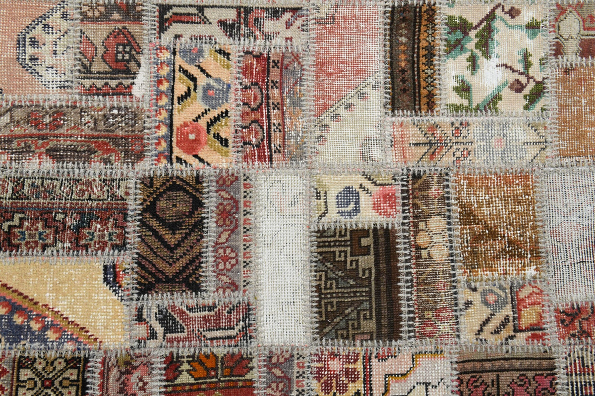 El yapımı vintage halı 201x302 cm düz desenli yün - mekan görünümü
