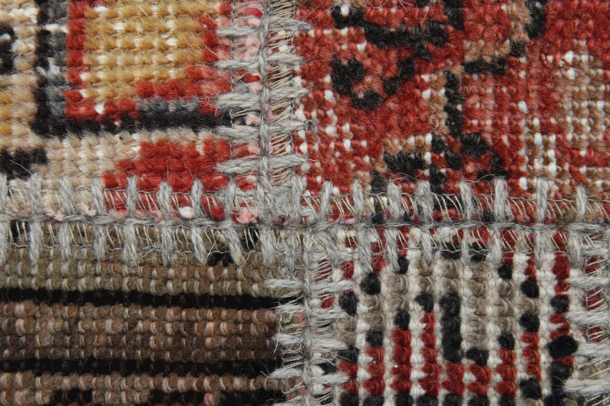 El yapımı vintage halı 201x302 cm düz desenli yün - ışık altında renk detayı