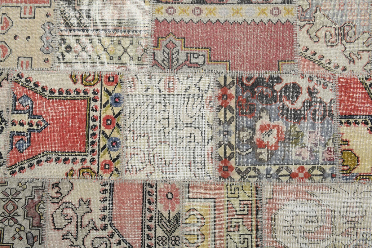 El yapımı vintage halı 201x302 cm oryantal desenli yün - mekan görünümü