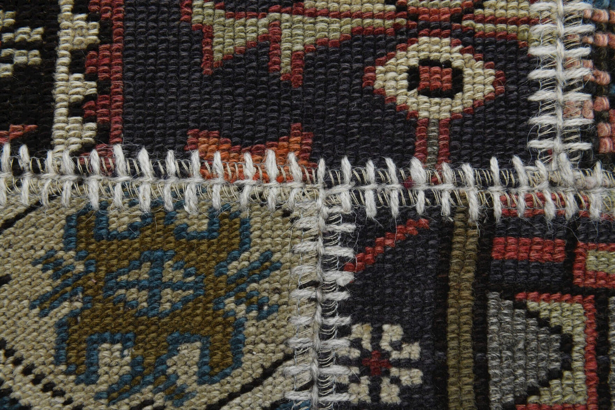 Handmade Vintage Brownish Patchwork Area Rug