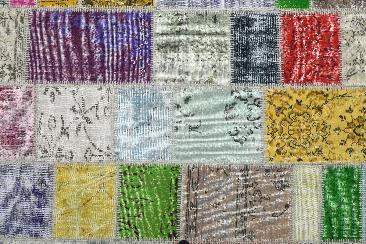 El yapımı vintage halı 201x300 cm düz desenli yün - farklı açıdan görünüm
