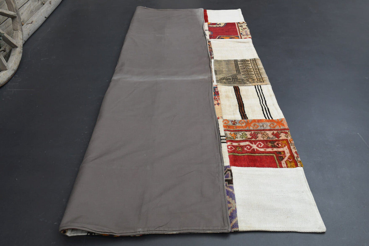 El yapımı vintage halı 196x279 cm i̇kat desenli yün