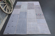 El yapımı vintage halı 196x302 cm düz desenli yün - detay görünümü