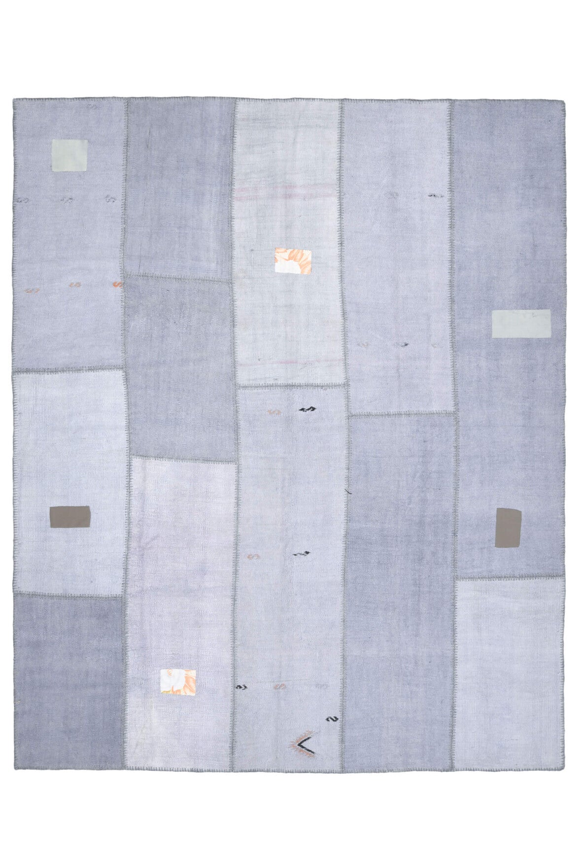 El yapımı vintage halı 249x307 cm oryantal desenli yün - detay görünümü