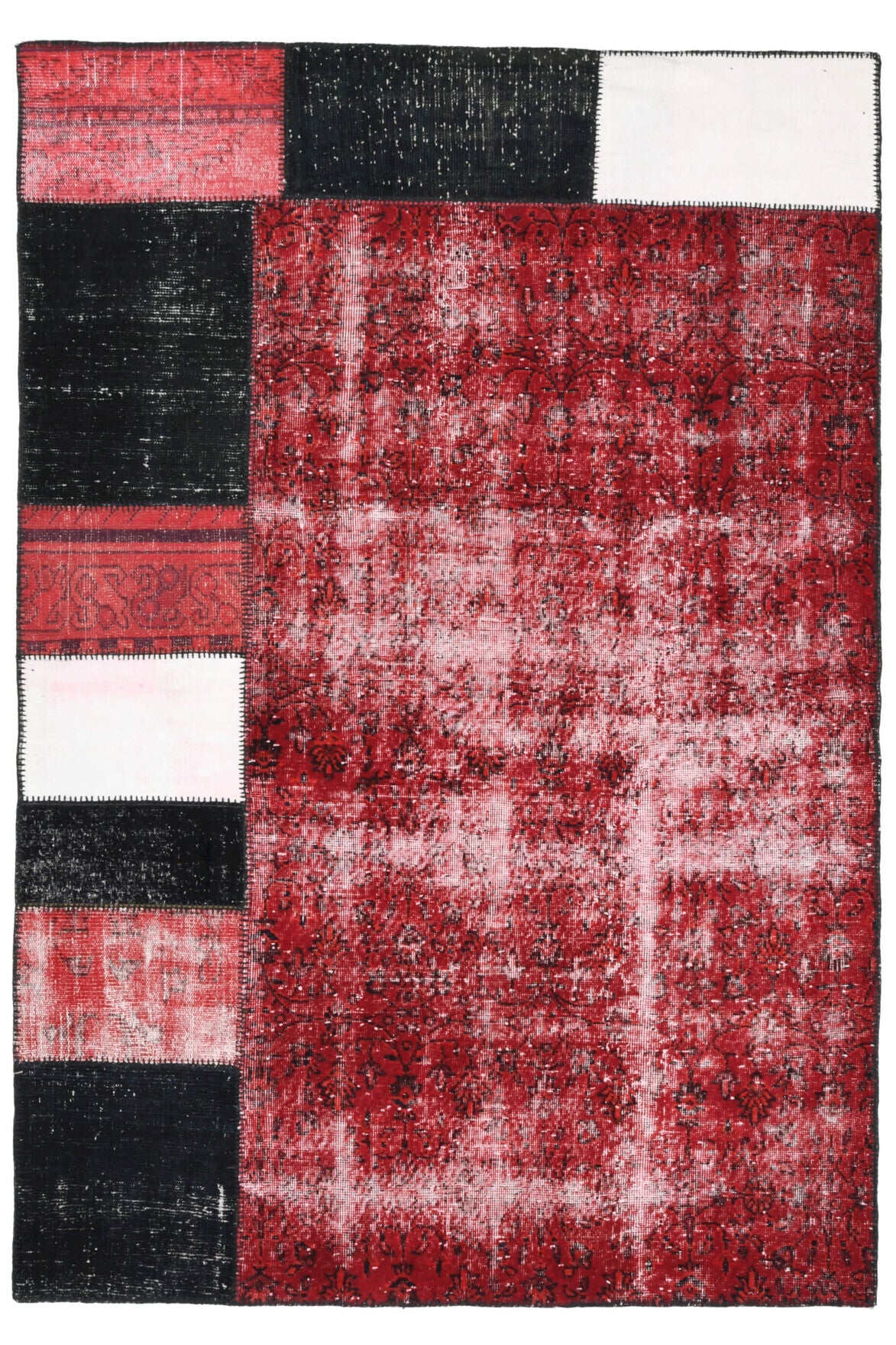 El yapımı vintage halı 170x254 cm oryantal desenli yün - detay görünümü