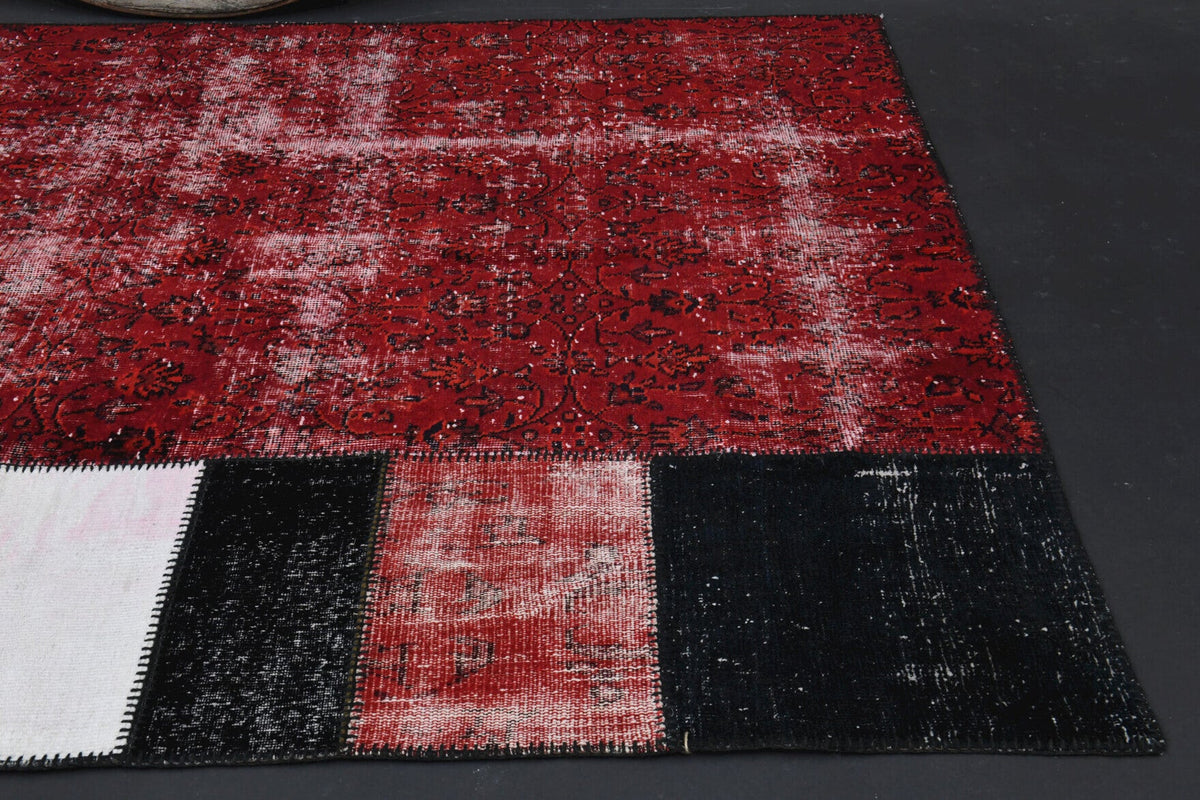 El yapımı vintage halı 170x254 cm oryantal desenli yün - mekan görünümü